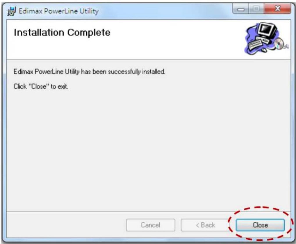 Edimax HP-5001K - Step 6 Aer the installaon is complete, click "Close". - 1