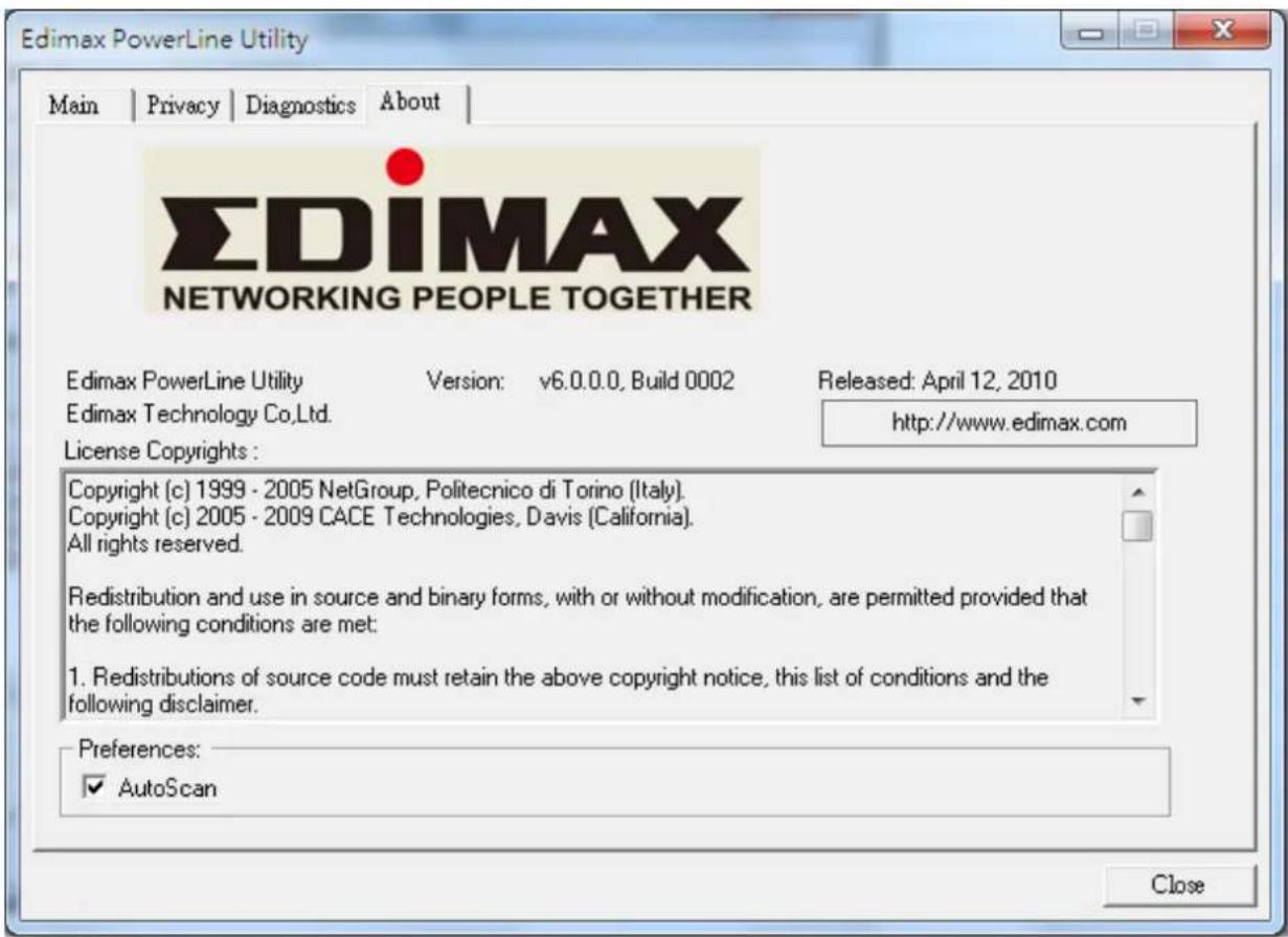 Edimax HP-5001K - About Tab - 1