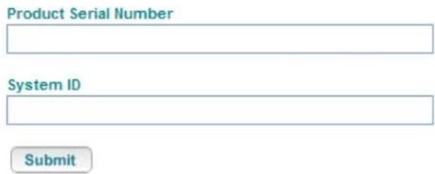 Product Serial Number System ID Submit