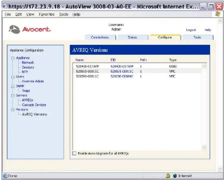 Avocent AVCTBND1 - To view version information for AVRIQ modules: - 1