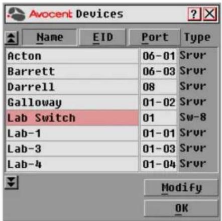 Avocent AVCTBND1 - To access the OSCAR interface Devices dialog box: - 1