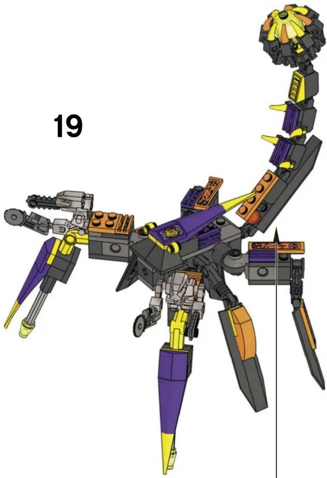 3D model of a scorpion-like robotic creature with multiple limbs and segmented body (no text or symbols)