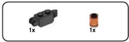 Two small electronic components labeled '1x' shown in black and orange, no additional text or symbols present.