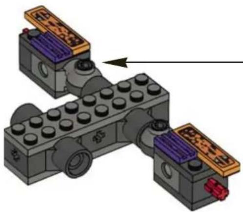 3D diagram of a mechanical assembly with three blocks, showing no text or symbols