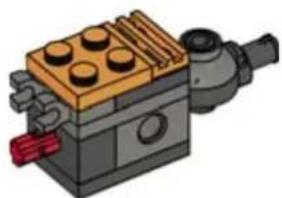 3D illustration of a LEGO mechanical component with no visible text or symbols