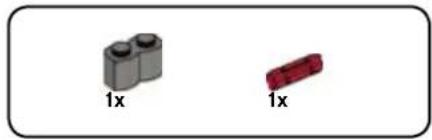 Two 3D blocks, one gray and one red, each labeled '1x' (no additional text or symbols)