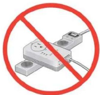 Prohibition sign showing a crossed-out electrical plug with a circular prohibition symbol