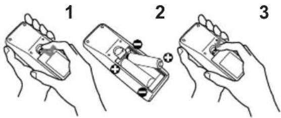 Illustration showing three-step instructions for using a handheld device, labeled 1, 2, and 3.