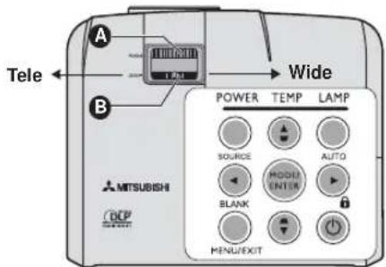Tele A B Wide POWER TEMP LAMP SOURCE AUTO MODELE ENTER BLANK MENU/EXIT