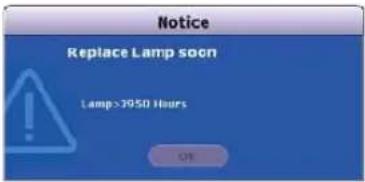 MITSUBISHI ES220U - Timing of replacing the lamp - 3
