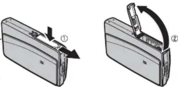FUJIFILM FinePix Z909EXR - Open the battery-chamber cover. - 1