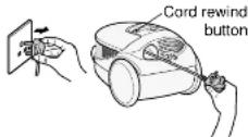 HITACHI CVSF8BS - How to rewind the power cord - 1