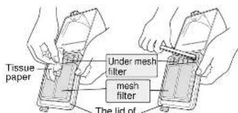 HITACHI CVSF8BS - Put the dust case into a big vinyl bag, and press the open button in the bag. - 2