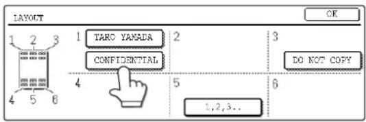 SHARP MX-M550U - Touch the key in which you wish to change the print position or delete print content. - 1