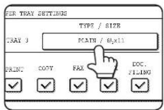 SHARP MX-M550U - Touch the [TYPE / SIZE] key. - 1
