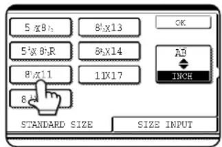 SHARP MX-M550U - Touch the desired original size key. - 1