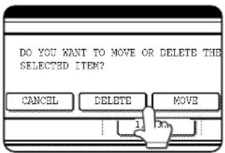 SHARP MX-M550U - To change the print position, touch the [MOVE] key. To delete print content, touch the [DELETE] key. - 1