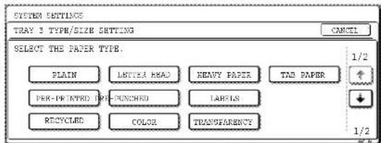 SHARP MX-M550U - Select the type of paper that was loaded in the tray. - 1
