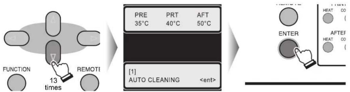 Mimaki JV5-130S - Press the [▼] key 13 times to select [AUTO CLEANING], and press the [ENTER] key. - 1