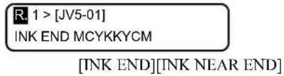 Mimaki JV5-130S - A message [INK NEAR END] or [INK END] appears during printing. - 2