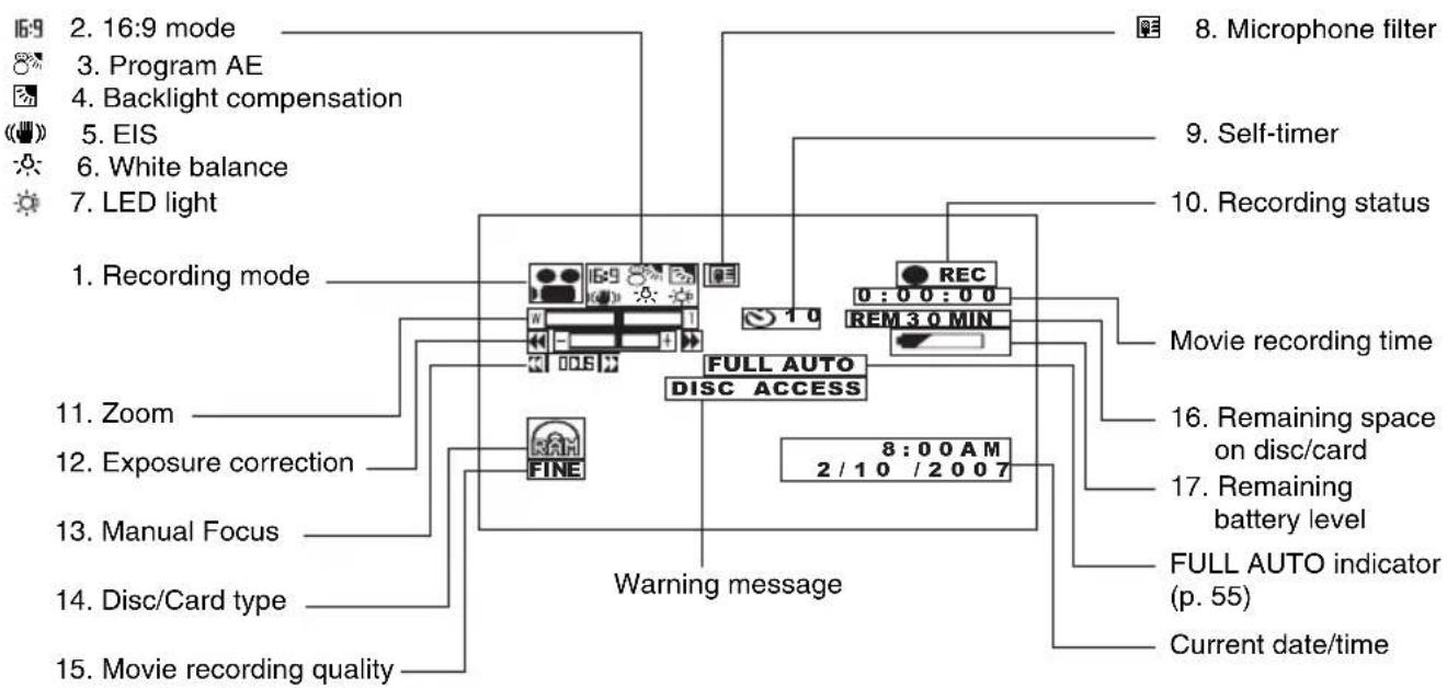 HITACHI DZ-GX5000A - INFORMATION DISPLAY DURING RECORDING - 1