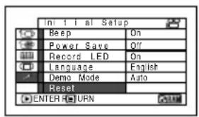 HITACHI DZ-GX5000A - RESETTING MENU SETTINGS TO DEFAULTS (RESET) - 1