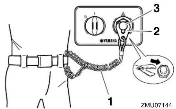 YAMAHA LFF225 - Engine shut-off cord (lanyard) and clip - 2