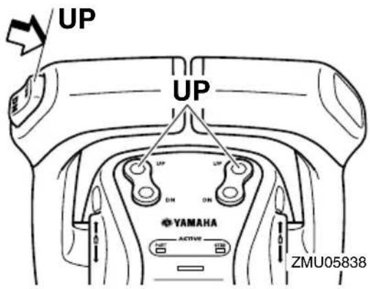 YAMAHA LFF225 - Procedure for tilting up (power trim and tilt models) - 3