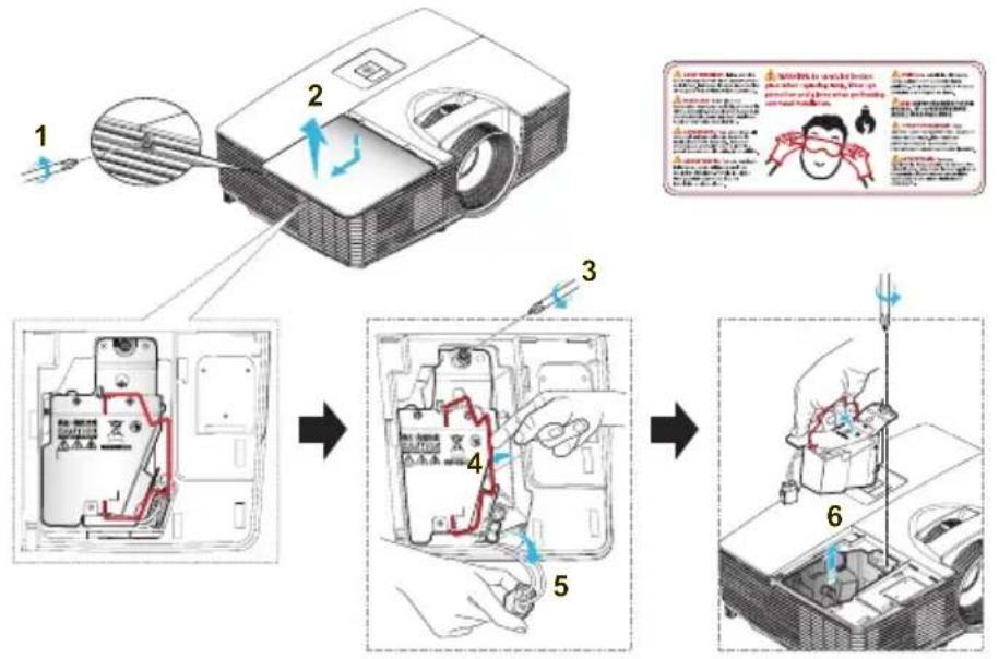 ACER M413T - Replacing the Lamp - 2