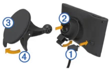 Diagram showing four labeled parts of a device with directional arrows indicating rotation or movement.