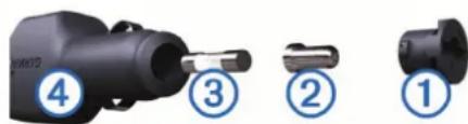 Diagram showing four labeled parts of a mechanical device, numbered 1 to 4, likely for assembly or identification.