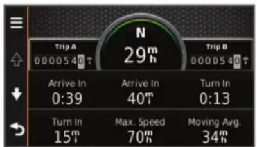 GARMIN nuvi 3587LMT - Viewing the Trip Information Page - 1