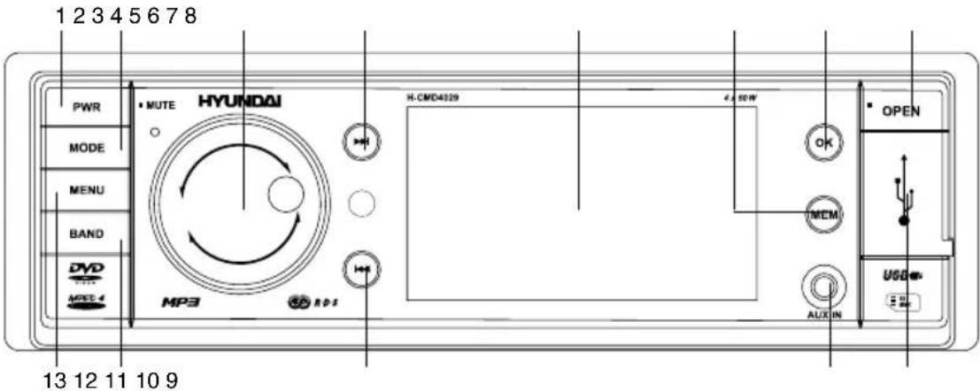 HYUNDAI H-CMD4029 - Front panel - 1