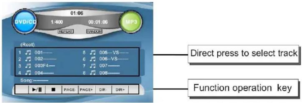 HYUNDAI H-CMMD4042 - Touch operations under DVD mode during playing the PM3/WMA files - 1