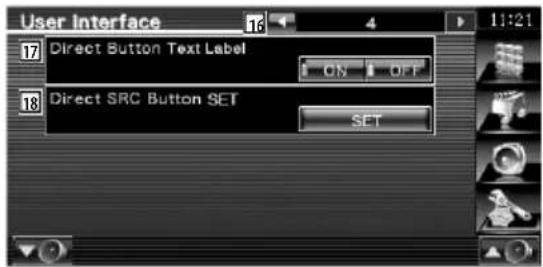 User Interface 17 Direct Button Text Label ON OFF 18 Direct SRC Button SET SET