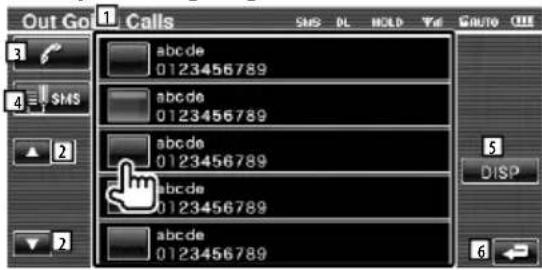 Out Go Calls SMS DL HOLD YE AUTO abcde 0123456789 abcde 0123456789 abcde 0123456789 abcde 0123456789 abcde 0123456789 DISP 2 2 5 6