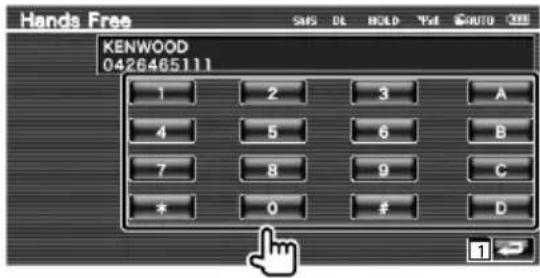 Hands Free KENWOOD 0426465111 1 2 3 A 4 5 6 B 7 8 9 C * 0 # D 1