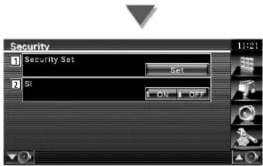 Security 1 Security Set Set 2 SI ON OFF
