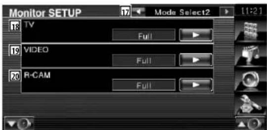 Monitor SETUP 18 TV Full 19 VIDEO Full 20 R-CAM Full