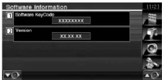 Software Information 1 Software KeyCode XXXXXXXXX 2 Version XX.XX.XX
