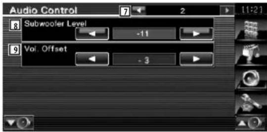 Audio Control Subwoofer Level -11 Vol. Offset -3