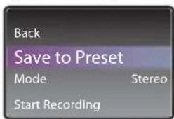 AUDIOVOX SL5008 - To store the currently playing station as a preset: - 1