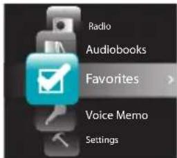 AUDIOVOX SL5008 - To listen to the Favorites playlist: - 1