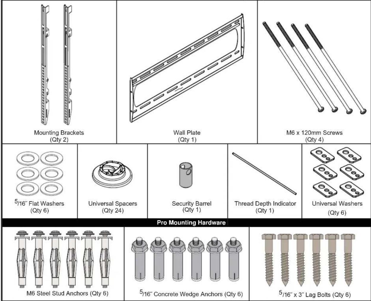 Premier Mounts P4263F - Parts List - 1