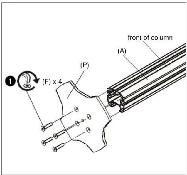 (F) x 4 (P) front of column (A)
