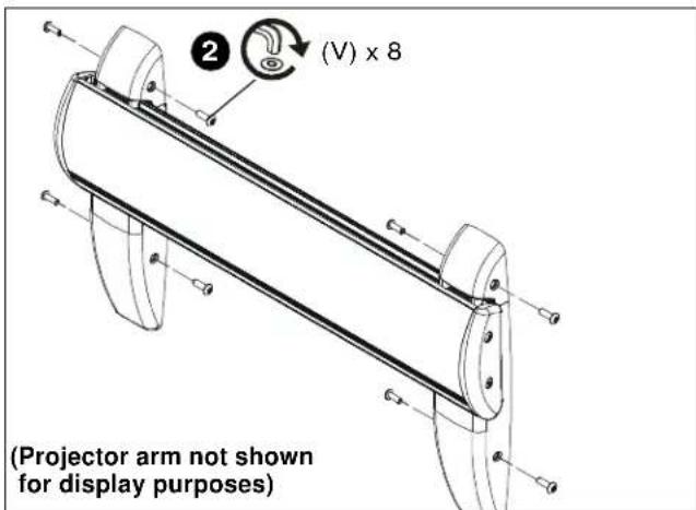(V) x 8 (Projector arm not shown for display purposes)