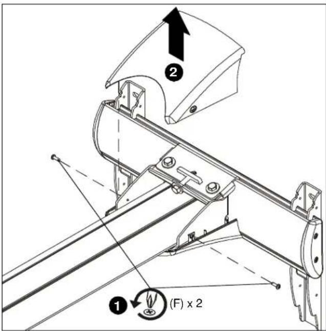 Technical diagram of a mechanical device with labeled components and directional arrows indicating motion or assembly.