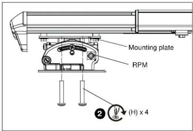 Mounting plate RPM ② (H) x 4