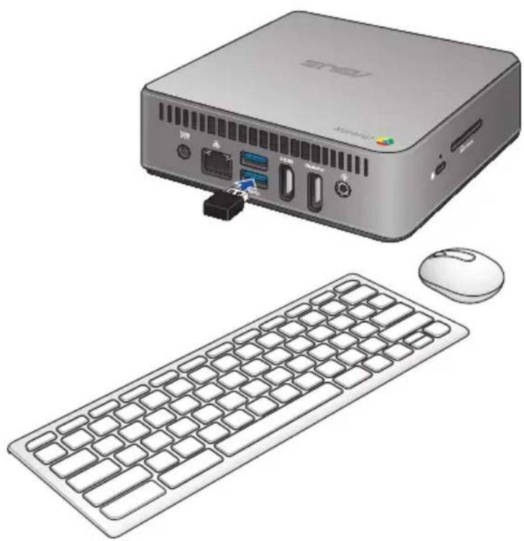 ASUS Chromebox-M077U - Connect the wireless keyboard and mouse - 1