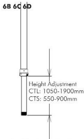 Atdec Telehook TH-3070-CT-B2B - Step 6. Set the Height of the Pole - 2
